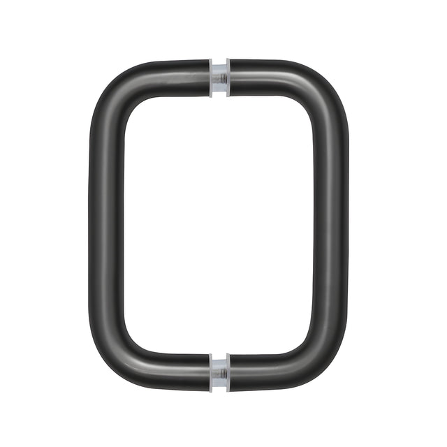 CRL Matte Black 6" Back-to-Back Solid Brass 3/4" Diameter Pull Handles Without Metal Washers