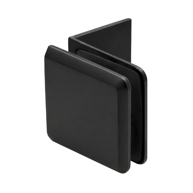 CRL Matte Black Fixed Panel Beveled Clamp With Large Leg
