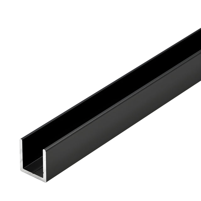 CRL Matte Black 1/2" Fixed Panel Shower Door Deep U-Channel - 144"