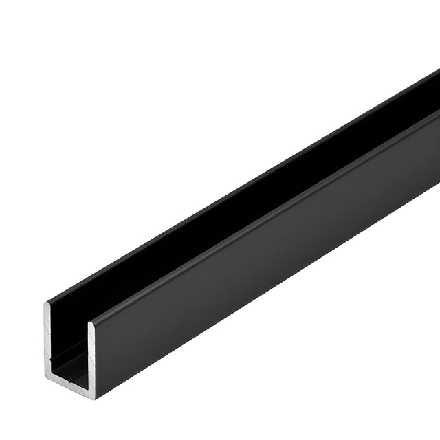 CRL Matte Black 3/8" Fixed Panel Shower Door Deep U-Channel - 95"