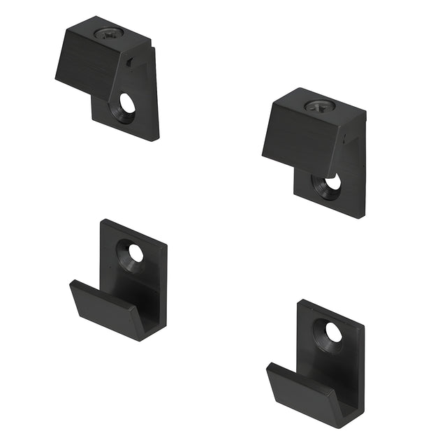 CRL Matte Black 5/8" Wide Beveled Mirror Clip Set