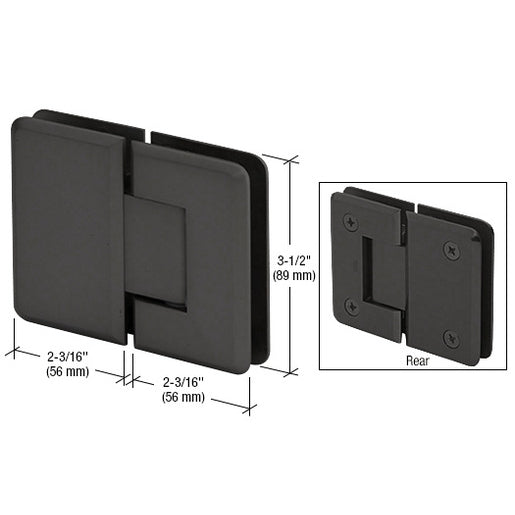 CRL Pinnacle 180 Series Matte Black 180 Degree Glass-to-Glass Shower Door Hinge for Frameless Glass Shower Doors