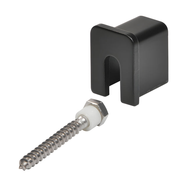 CRL Matte Black 11 Gauge Stabilizing End Cap for 1" x 1-5/16" Cap Rail