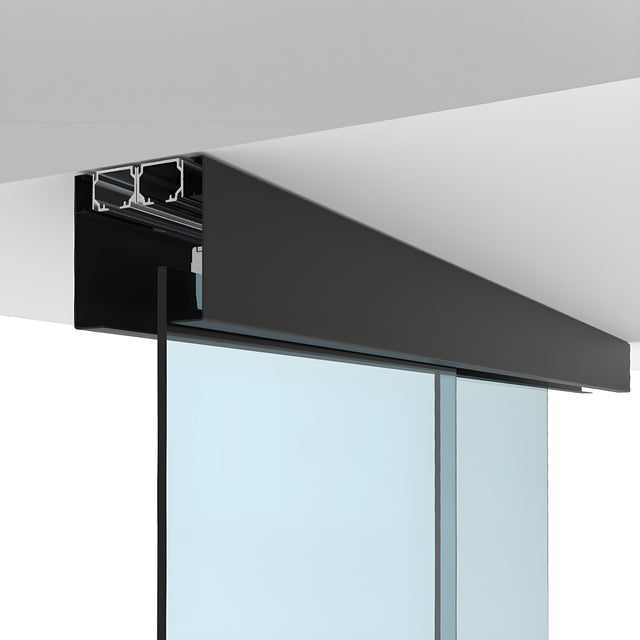 CRL50 Matte Black Series Two Panel Telescoping Ceiling Mount Kit - Right Stacking Direction