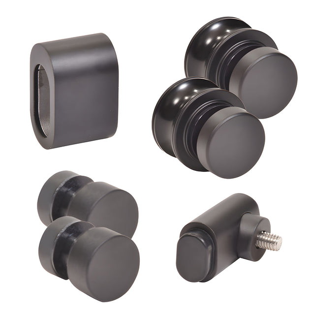 CRL Matte Black Replacement Rollers, Fixed Panels, Wall Bracket & Stopper for Tofino Sliding Shower Door System