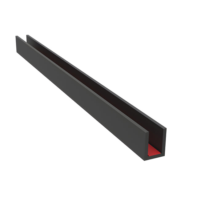 CRL Matte Black Grid U channel for 3/8" glass 95"