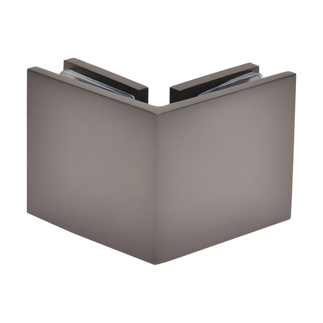 CRL Matte Gun Metal Square 90 Degree Glass-to-Glass Clamp
