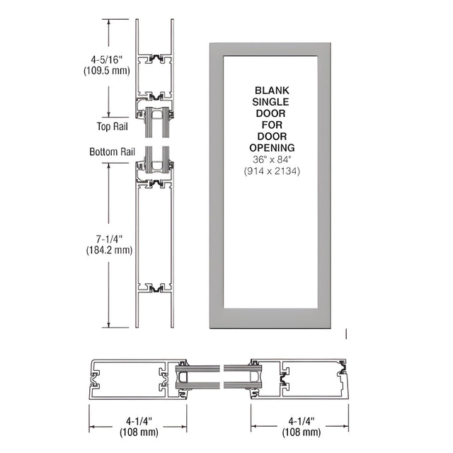 Medium Stile Bronze, Thermal Door, Right Hand, Blank