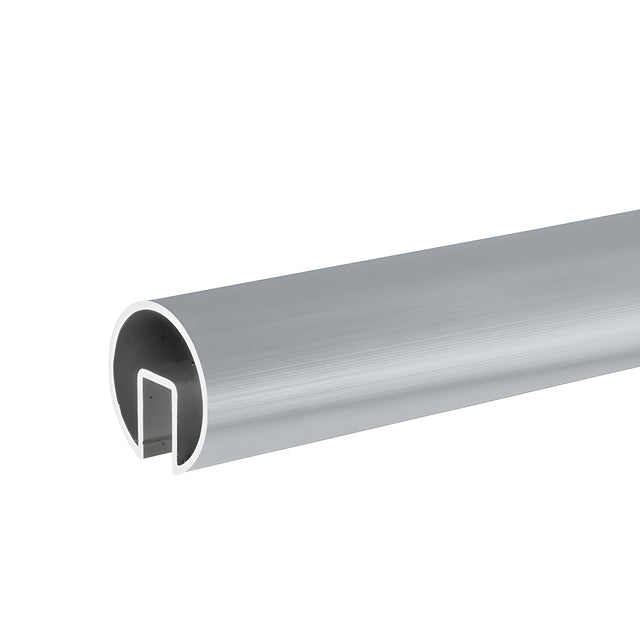 CRL Mill 2-1/2" Extruded Aluminum Cap Rail for 1/2" or 5/8" Glass - 240"