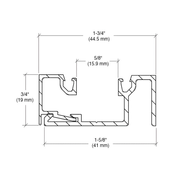 CRL Mill Glass Sash for 1/4" to 3/8" Glass - 254" Length
