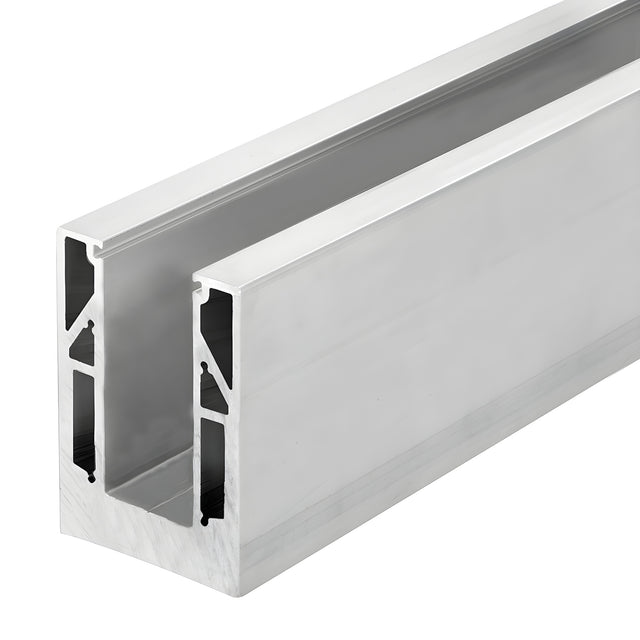 CRL 9BL Series Mill 118-1/8" Square Base Shoe Fascia Mount Drilled for 11/16" Glass