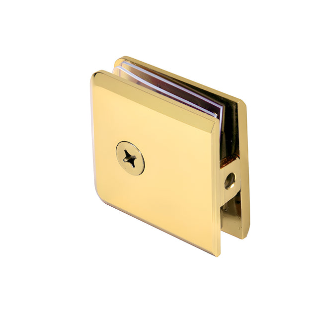 CRL Brass Beveled Hole-in-Glass Style Wall Mount Heavy-Duty Glass Clamp