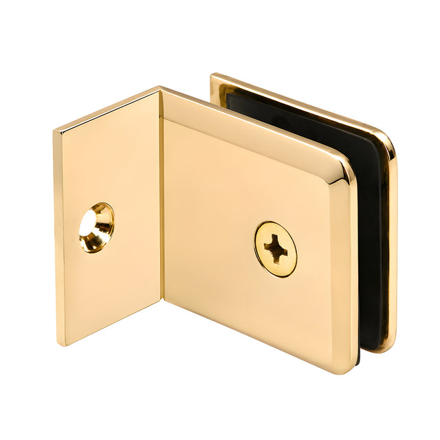 CRL Polished Brass Fixed Panel Beveled Clamp With Small Leg
