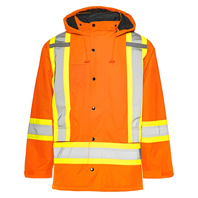 Winter Traffic Parka, 4" Reflective Tape, Orange, X-Large