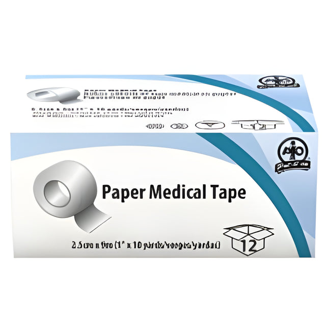 Paper Medical Tape, 2.5cm x 9m- 12 Rolls/ Box – 12/Box