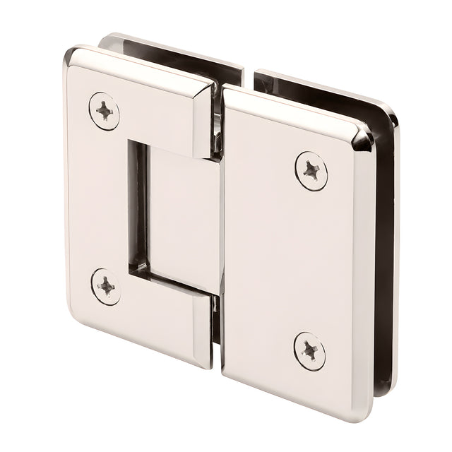 CRL Polished Nickel Pinnacle 180 Series 180 Degree Glass-to-Glass Standard Hinge