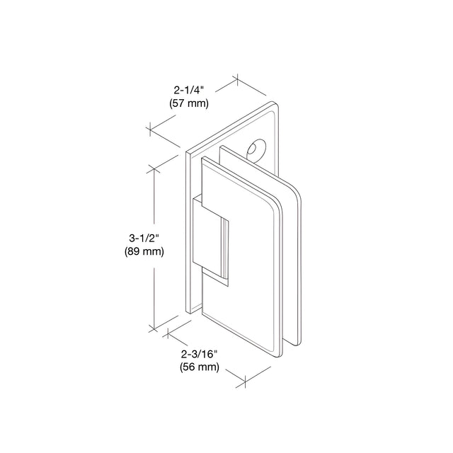 CRL Brushed Bronze Pinnacle 044 Series Wall Mount Offset Back Plate Hinge