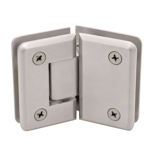 CRL Brushed Nickel Pinnacle 045 Series 135 Degree Glass-to-Glass Standard Hinge