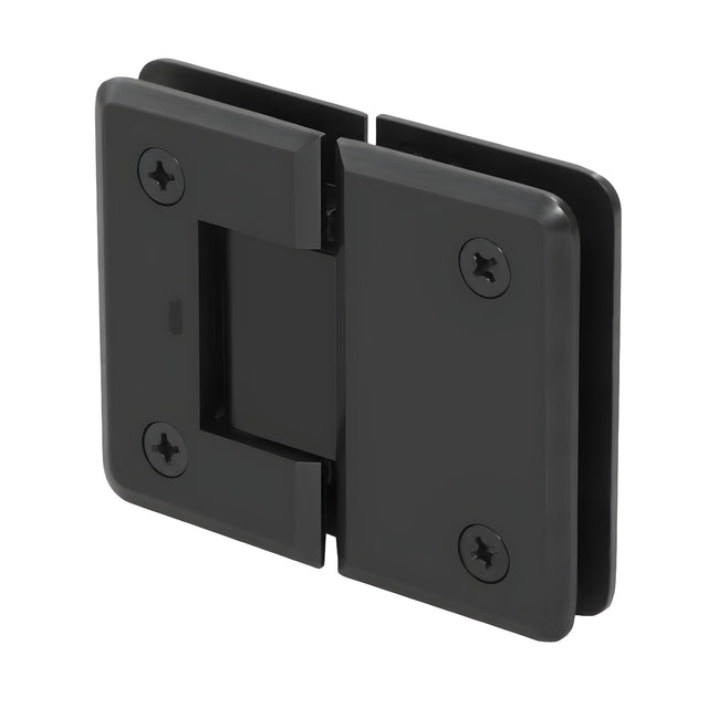 CRL Matte Black Pinnacle 180 Series 180 Degree Glass-to-Glass Standard Hinge
