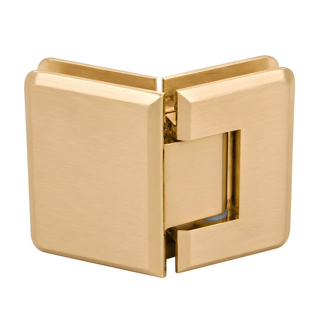 CRL Satin Brass Pinnacle 045 Series 135 Degree Glass-to-Glass Standard Hinge