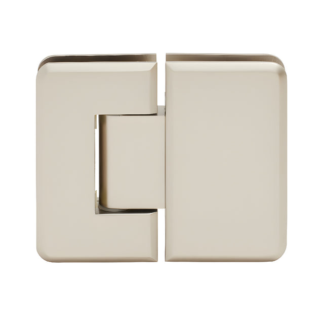 CRL Satin Nickel Pinnacle 180 Series 180 Degree Glass-to-Glass Standard Hinge