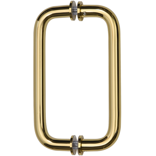 CRL Polished Brass 8" BM Series Tubular Back-to-Back Pull Handle