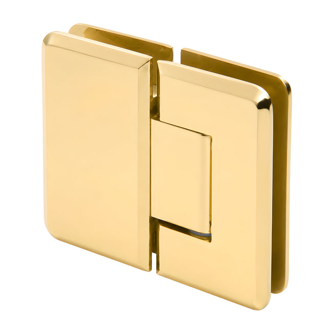 CRL Polished Brass Pinnacle 180 Series 180 Degree Glass-to-Glass Standard Hinge
