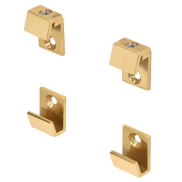 CRL Brass 5/8" Wide Beveled Mirror Clip Set