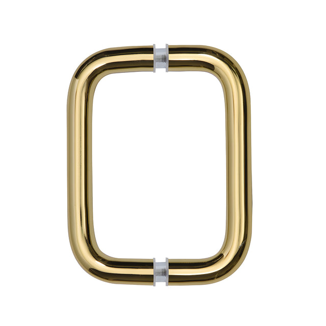 CRL Polished Brass 6" Back-to-Back Solid Brass 3/4" Diameter Pull Handles Without Metal Washers