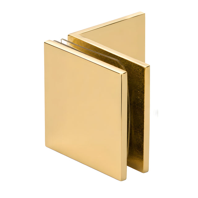 CRL Polished Brass Fixed Panel Square Clamp With Large Leg