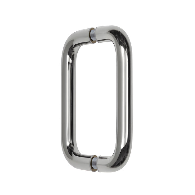 CRL Polished Chrome 6" Back-to-Back Solid Brass 3/4" Diameter Pull Handles Without Metal Washers