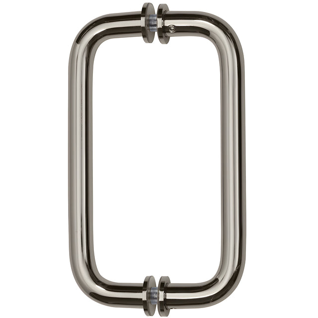 CRL Polished Nickel 8" Back-to-Back Solid Brass 3/4" Diameter Pull Handles with Metal Washers