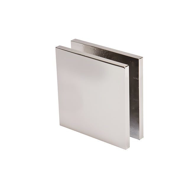 CRL Polished Nickel Square Style Hole-in-Glass Fixed Panel U-Clamp