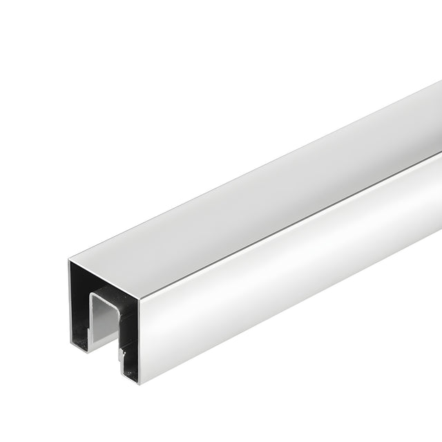 CRL Polished Stainless 1-1/2" Square Crisp Corner Cap Rail for 1/2" to 5/8" Glass Custom Length