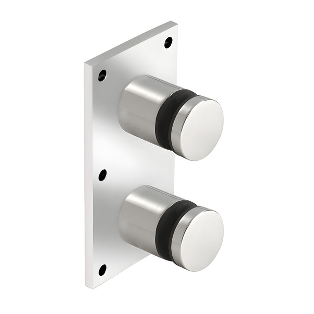 CRL 316 Polished Stainless Steel Standard 2" Glass Rail Standoff Fitting with Mounting Plate