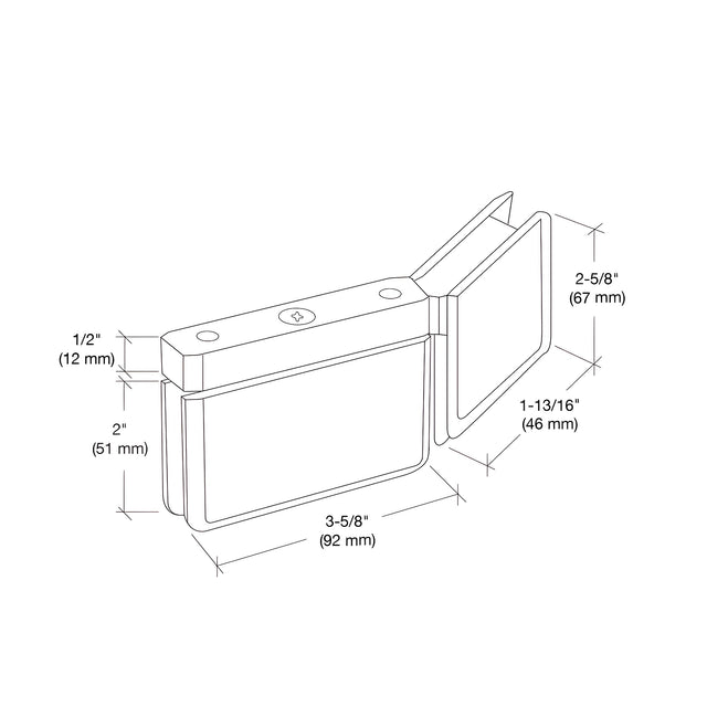 CRL Brushed Nickel RH 135 Degree Prima Hinge with U-Clamp