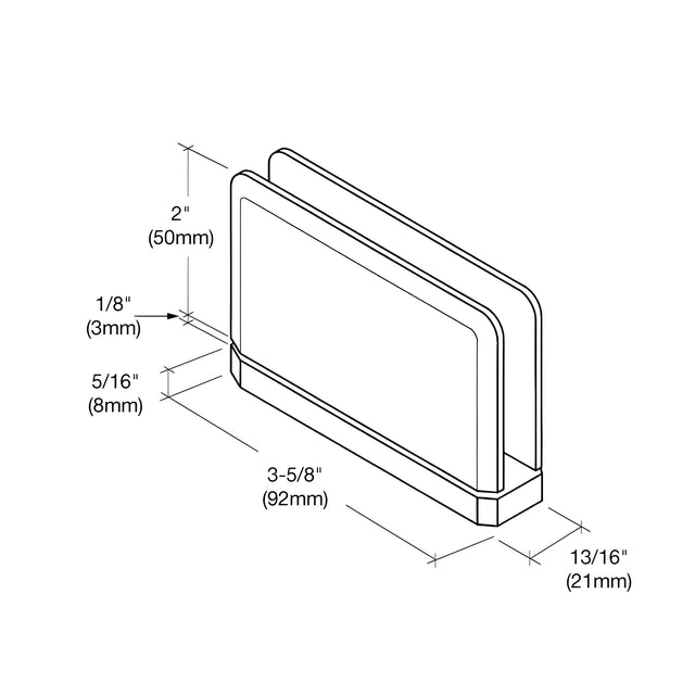 CRL Polished Chrome Prima 01 Series Top or Bottom Mount Hinge