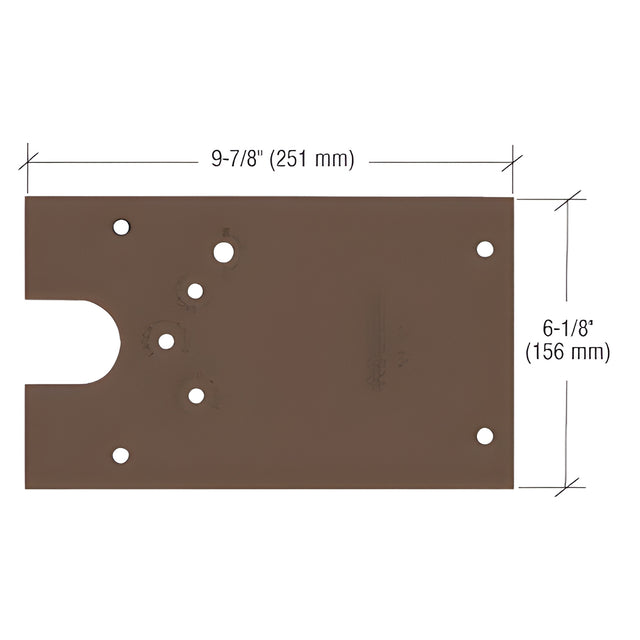 Rixson® Dark Bronze 27 Series Right Hand Offset-Hung Floor Mounted Door Closer Cover Plate