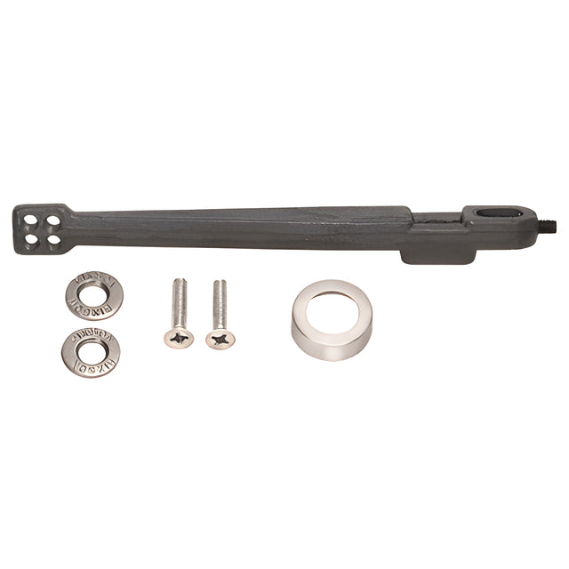 Rixson® Polished Chrome 28 Series Center-Hung Floor Mounted Closer Arm with Door Alignment Hardware