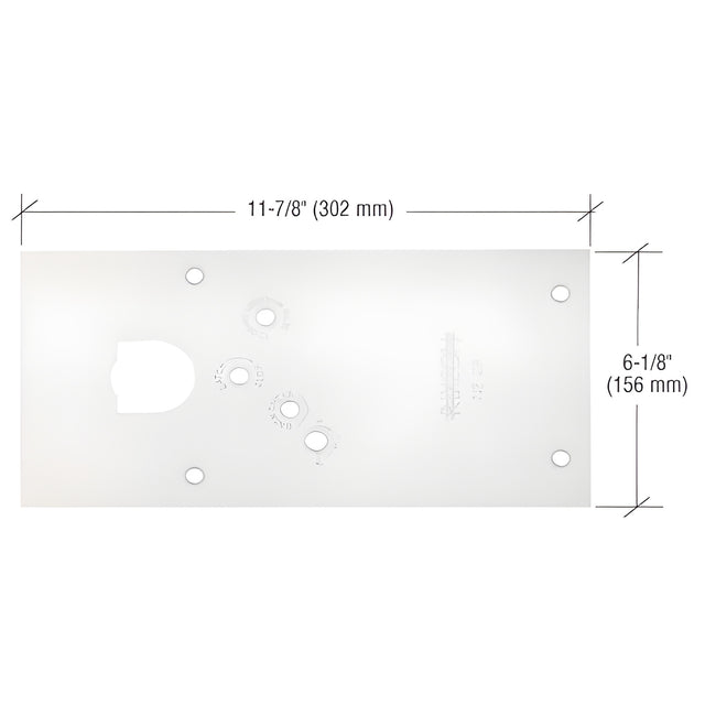 Rixson® Polished Chrome 28 Series Center-Hung Left Hand Floor Mounted Door Closer Cover Plate
