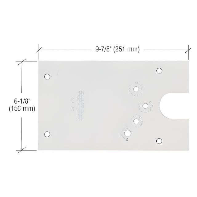 Rixson® Satin Chrome 27 Series Left Hand Offset-Hung Floor Mounted Door Closer Cover Plate
