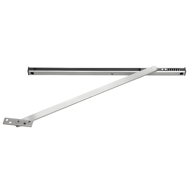 Rixson® Satin Stainless Multi-Function 10 Series Surface Mount Overhead Stop and Holder - 30-1/16" to 38"