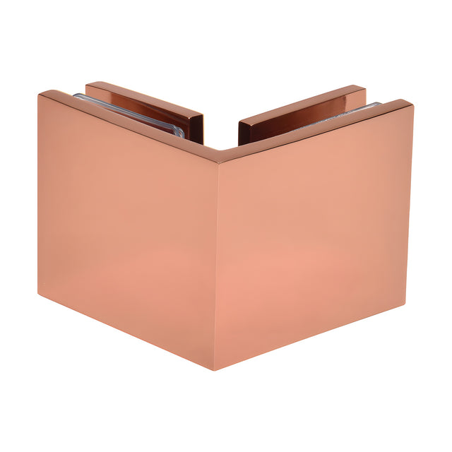 CRL Rose Gold Square 90 Degree Glass-to-Glass Clamp