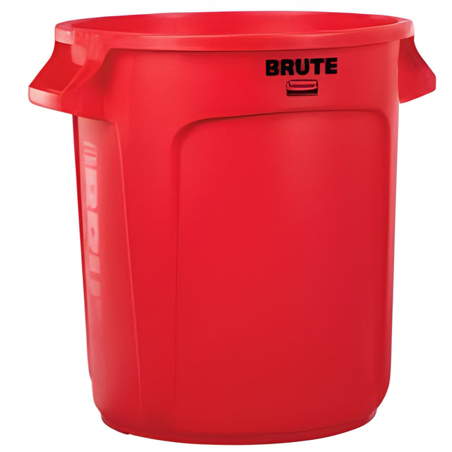Rubbermaid Brute Vented Container, 10 Gal, Red, 10 Gallon