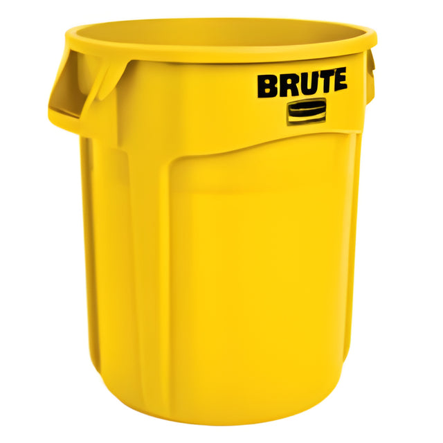 Rubbermaid Brute Vented Container, 10 Gal, Yellow, 10 Gallon