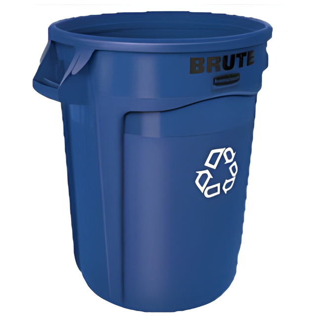 Rubbermaid Brute Vented Container, 20 Gal, Recycling Blue, 20 Gallon