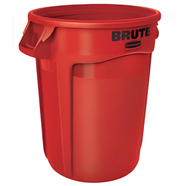 Rubbermaid Brute Vented Container, 20 Gal, Red, 20 Gallon
