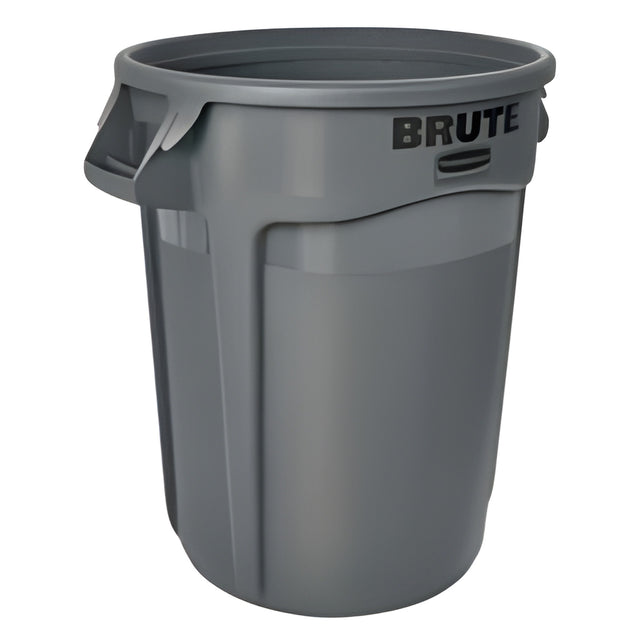 Rubbermaid Brute Vented Container, 32 Gal, Grey, 32 Gallon