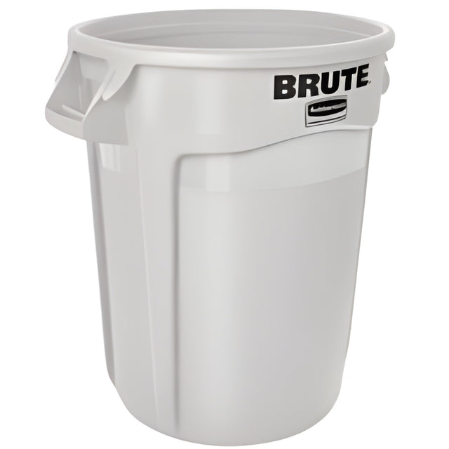 Rubbermaid Brute Vented Container, 32 Gal, White, 32 Gallon