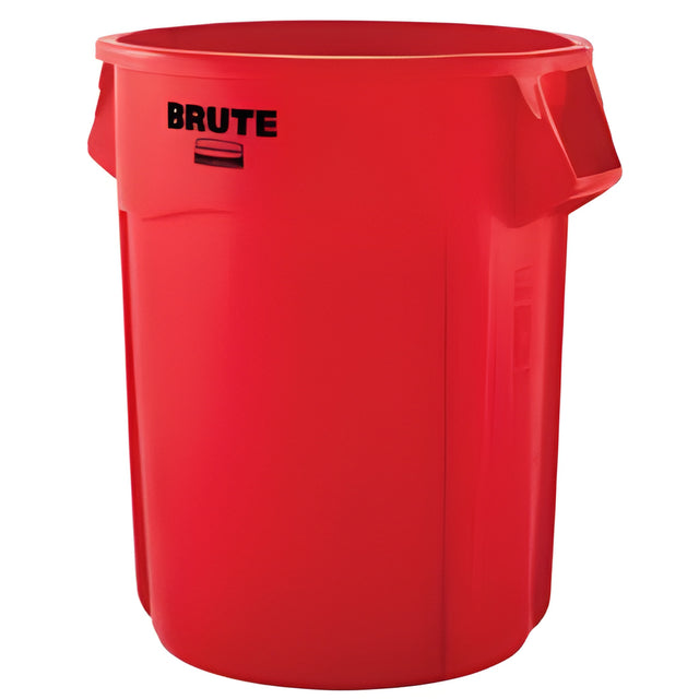 Rubbermaid Brute Vented Container, 55 Gal, Red, 55 Gallon
